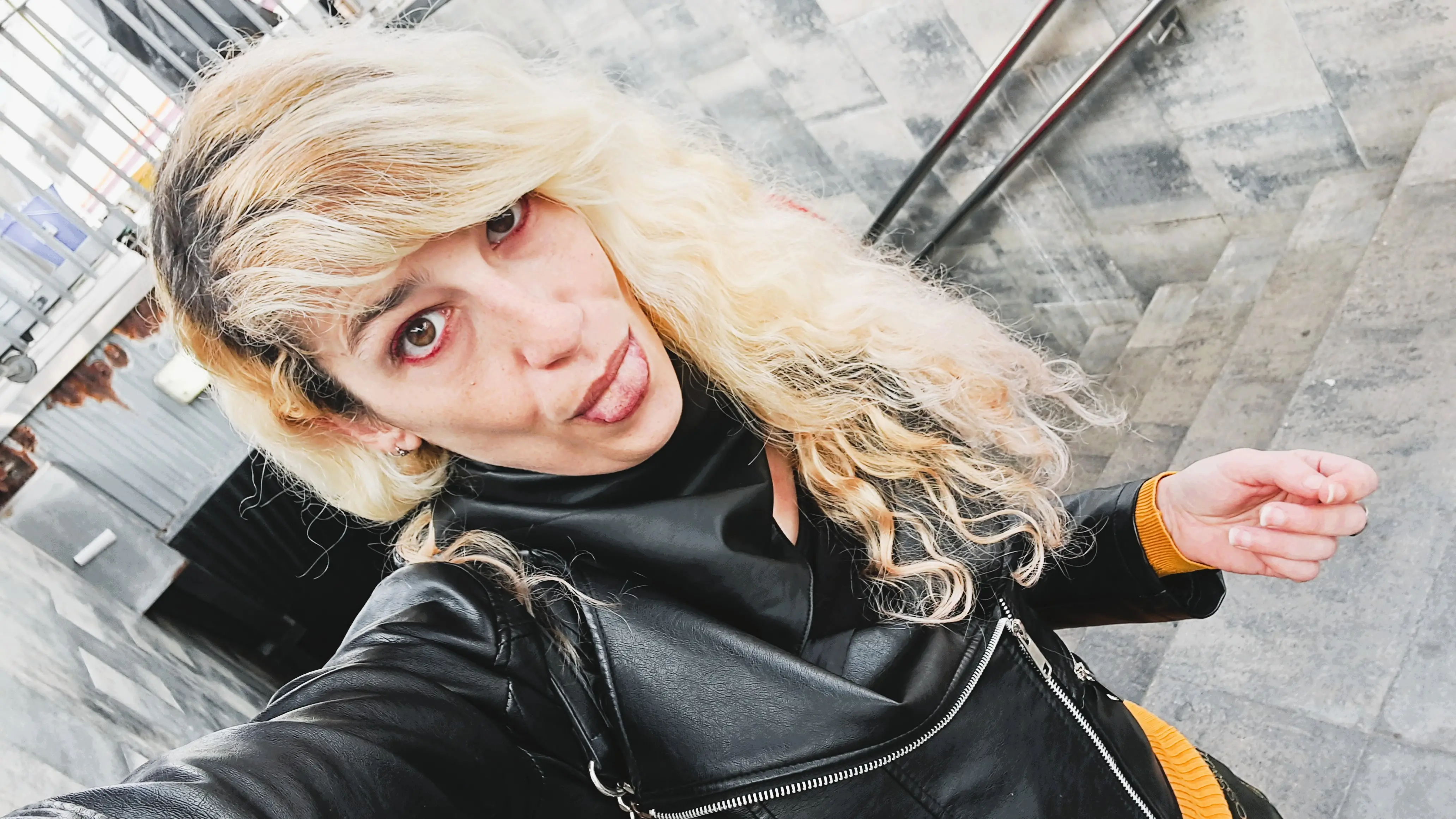 me, blonde long hair, more or less curly